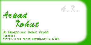 arpad kohut business card